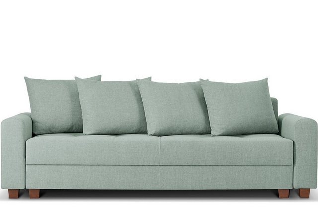 KONSIMO® Schlafsofa REVO Schlafsofa mit bettkasten, Massivholzbeine, strapa günstig online kaufen