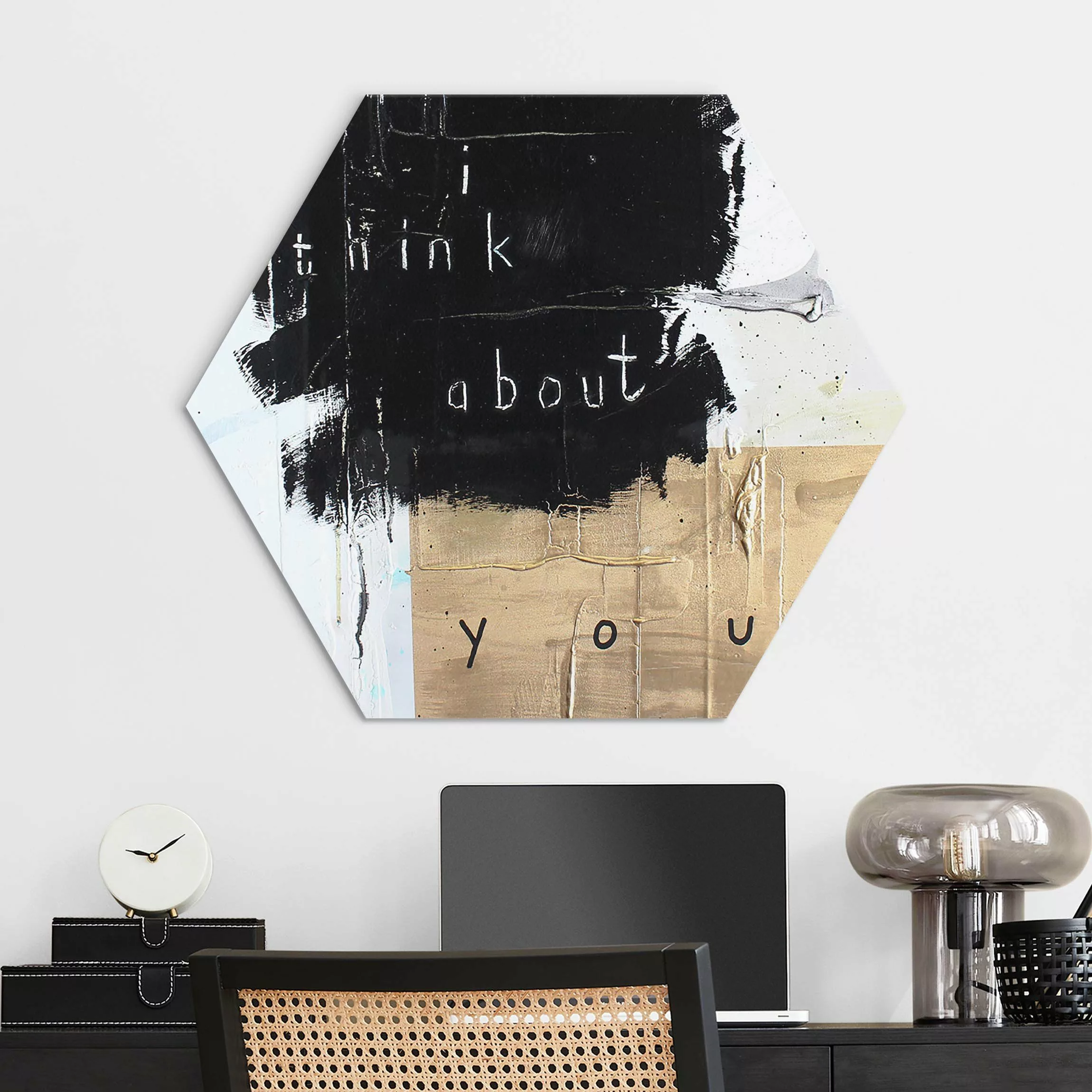 Hexagon-Alu-Dibond Bild I think about you günstig online kaufen