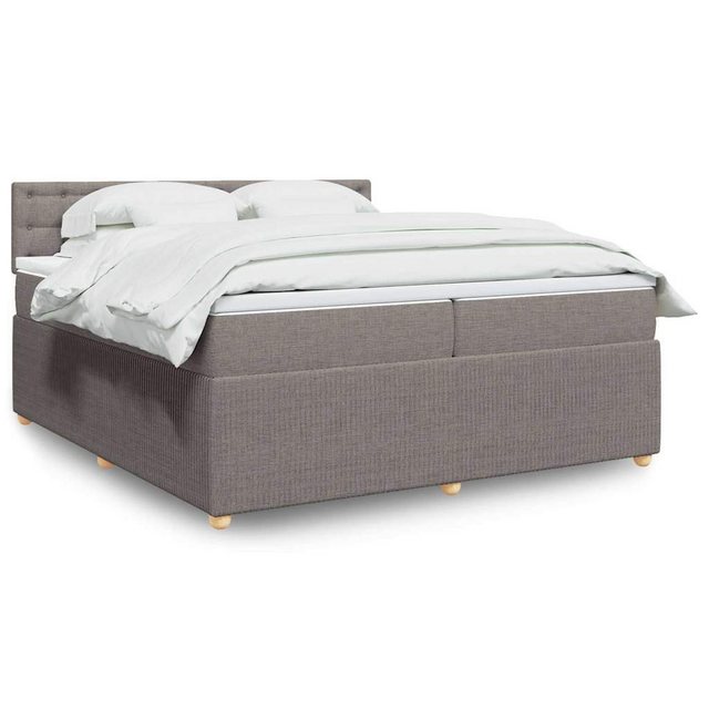 vidaXL Boxspringbett, Boxspringbett mit Matratze Taupe 200x200 cm Stoff günstig online kaufen