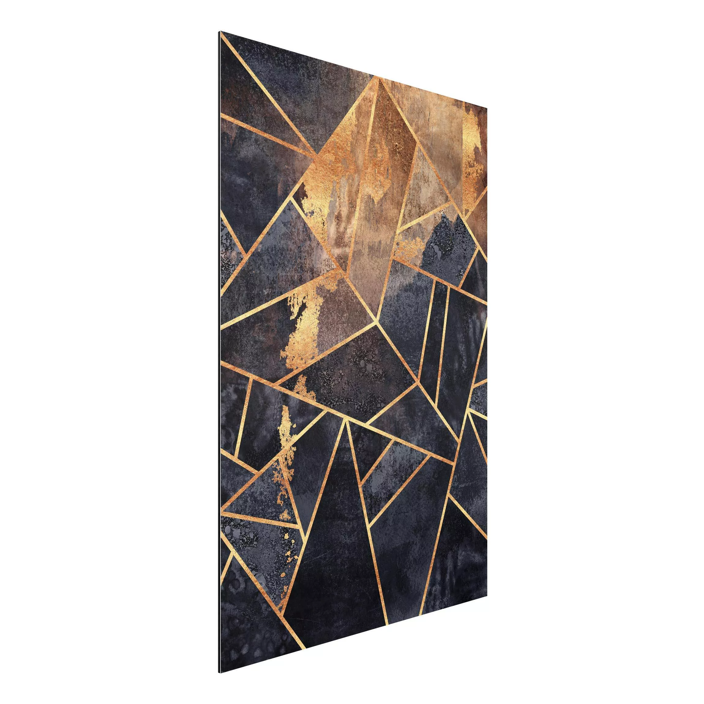 Alu-Dibond Bild Onyx mit Gold günstig online kaufen