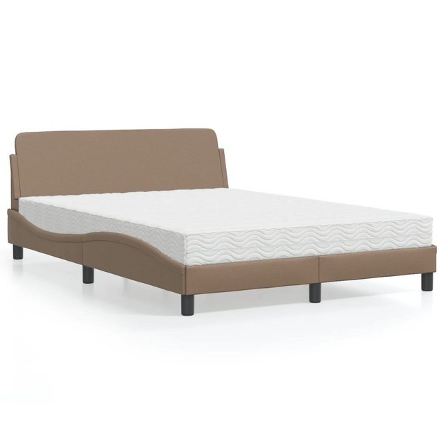 vidaXL Bett Bett mit Matratze Cappuccino-Braun 140x200 cm Kunstleder günstig online kaufen
