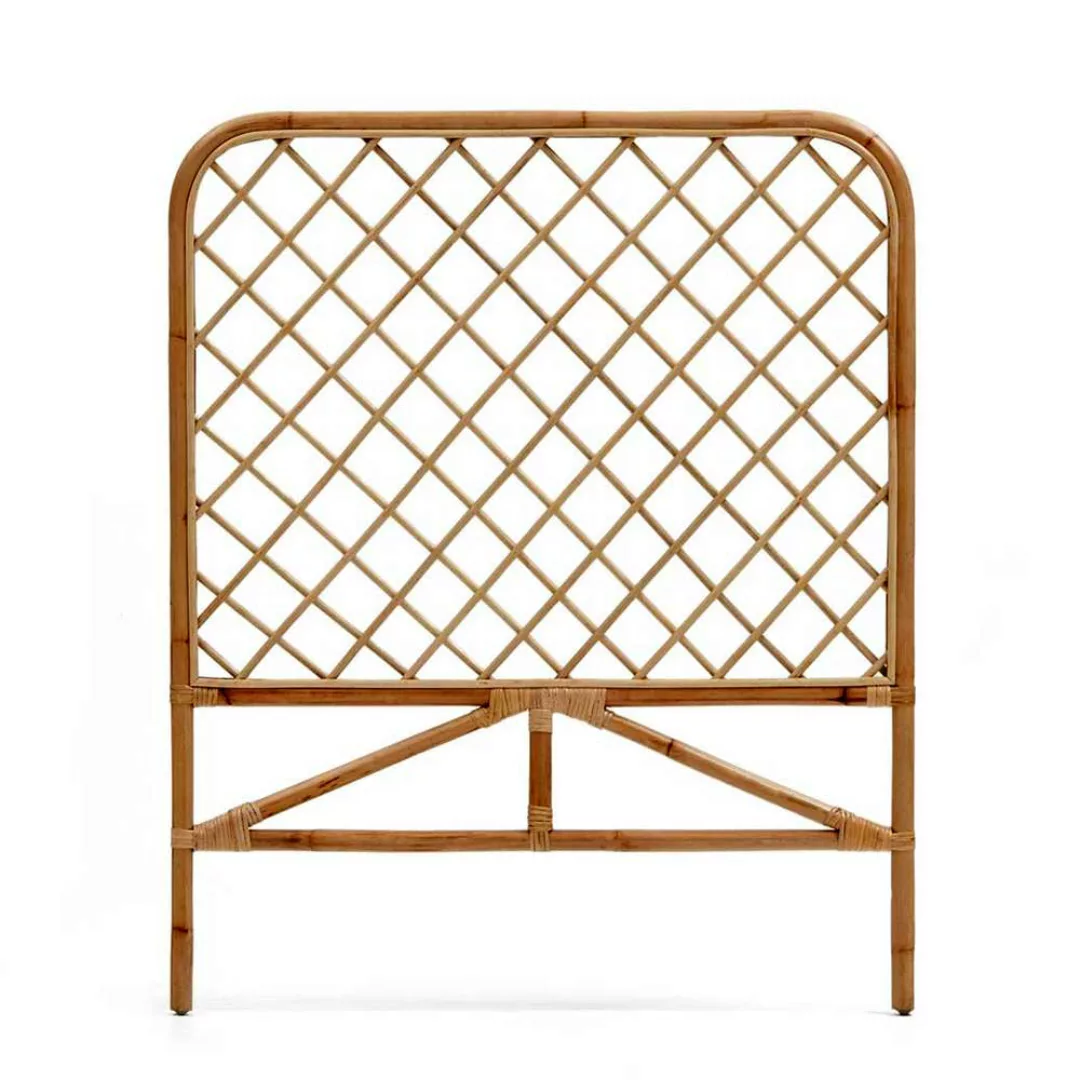 Rattan Bett Kopfteil in Naturfarben 90 cm breit - 110 cm hoch günstig online kaufen