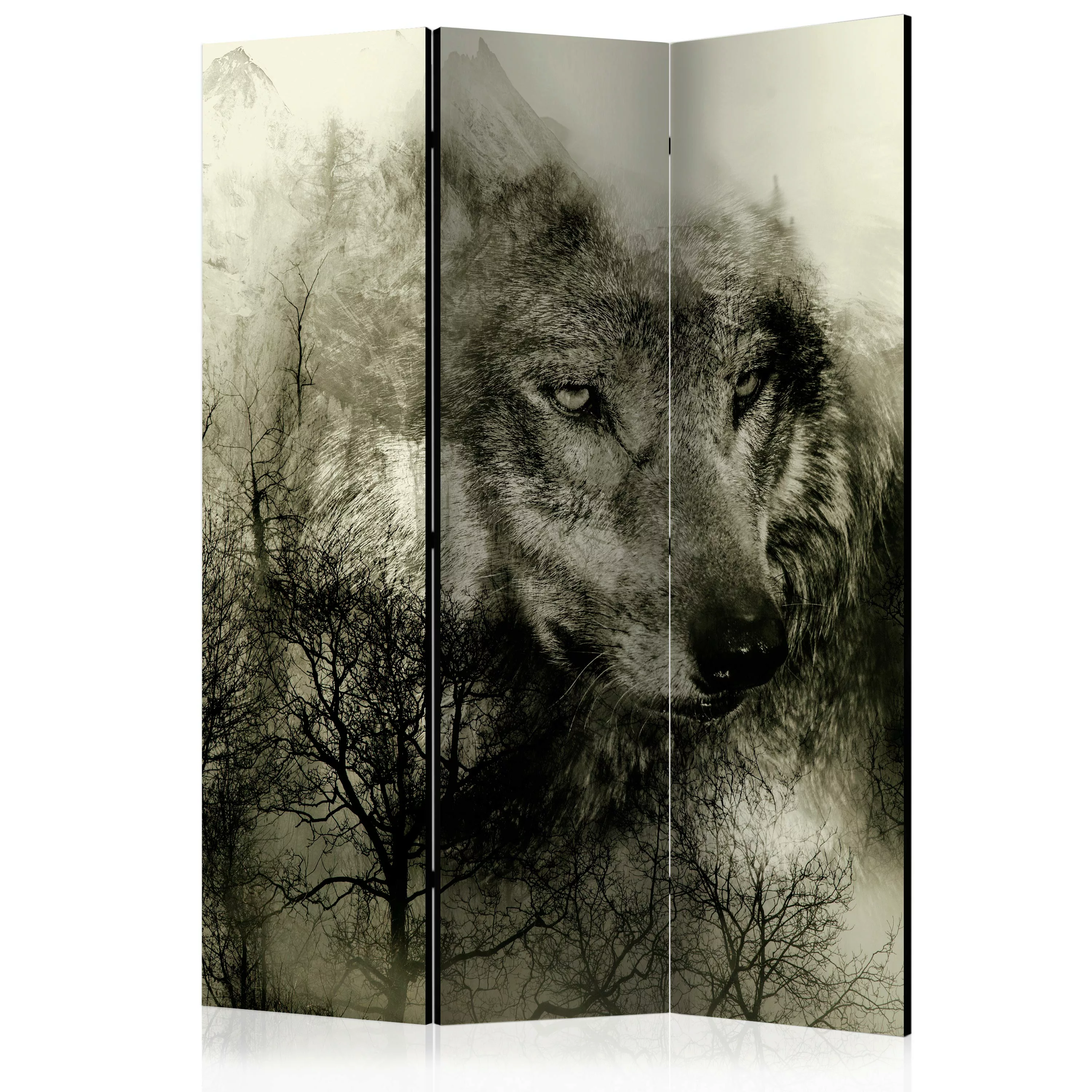 3-teiliges Paravent - Mountain Predator (beige) [room Dividers] günstig online kaufen