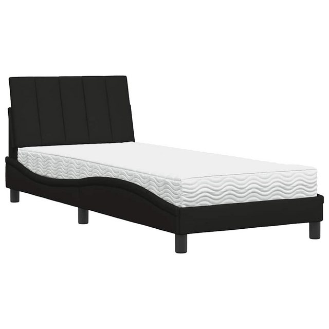 vidaXL Bett, Bett mit Matratze Schwarz 80x200 cm Stoff günstig online kaufen