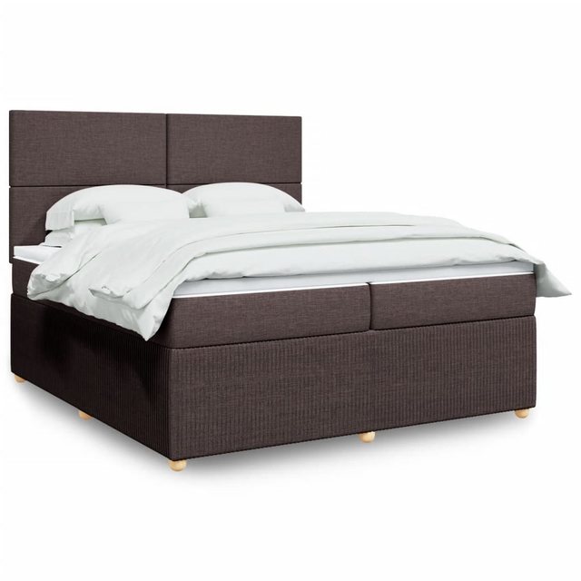 vidaXL Boxspringbett, Boxspringbett mit Matratze Dunkelbraun 200x200 cm Sto günstig online kaufen