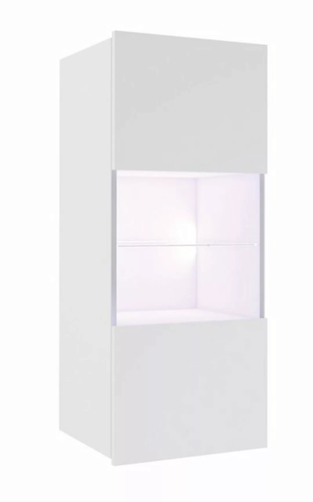 Lomadox Vitrine CAIRNS-132 in weiß Hochglanz, Modern, grifflos günstig online kaufen