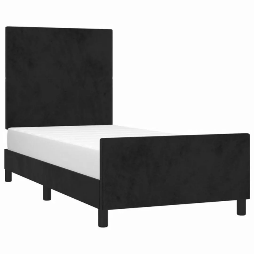 vidaXL Bett Bettgestell mit Kopfteil Schwarz 80x200 cm Samt günstig online kaufen