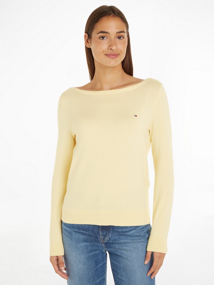 Tommy Hilfiger Strickpullover CO JERSEY STITCH BOAT-NK SWEATER mit Tommy Hi günstig online kaufen