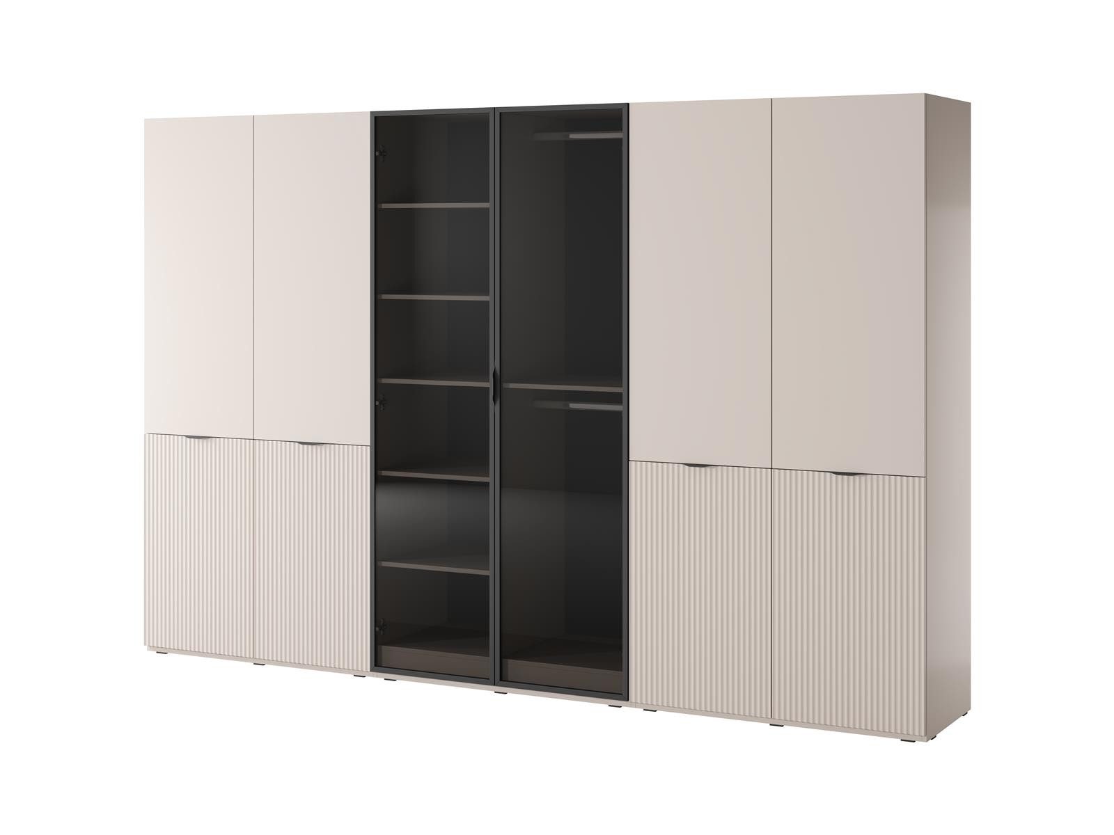 Compleo Kleiderschrank 6-Türen, gerifflete Front, geräumig günstig online kaufen