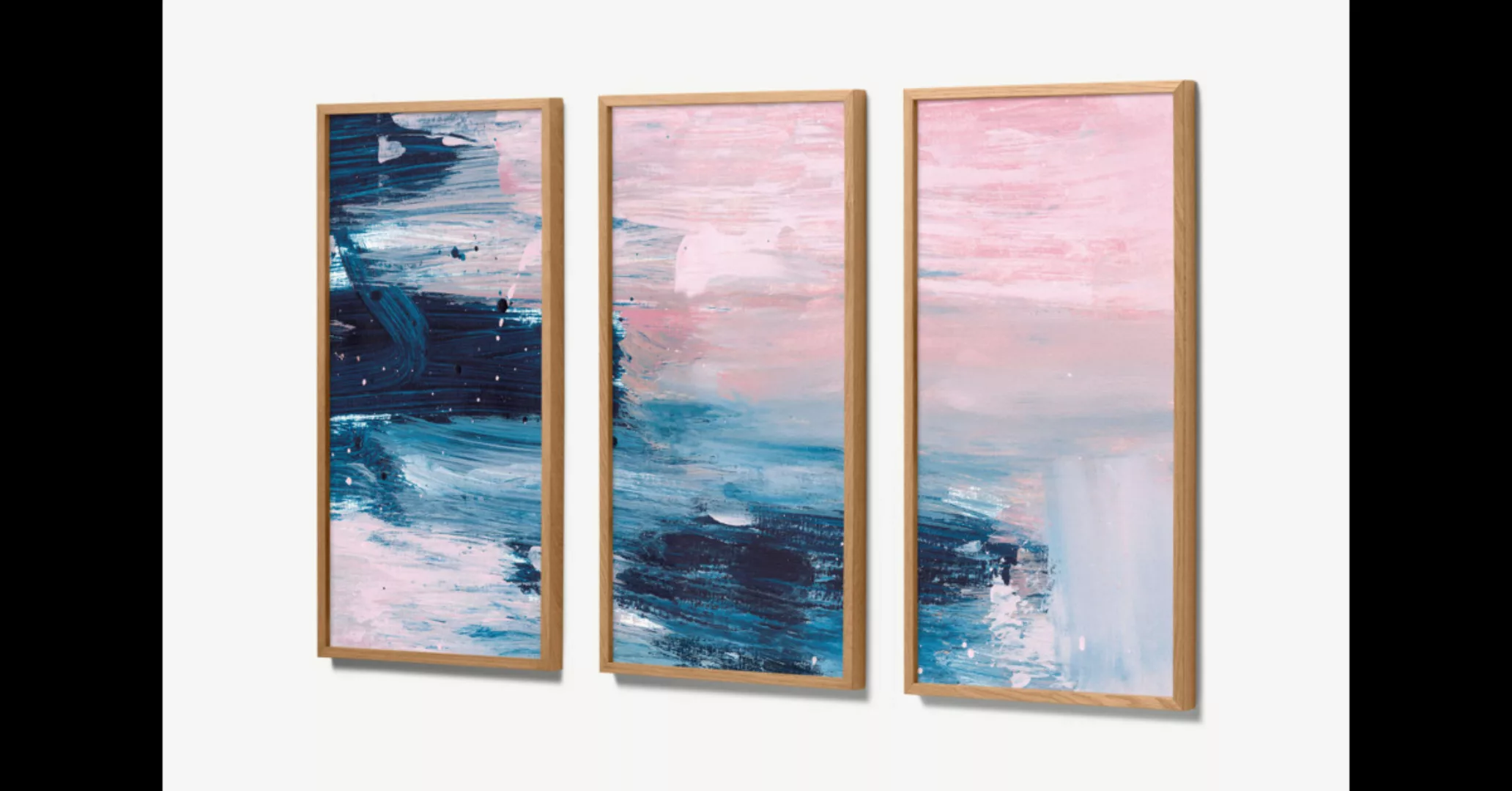 3 x Dan Hobday 'Textured Brush Strokes' gerahmte Kunstdrucke (30 x 60 cm) - günstig online kaufen