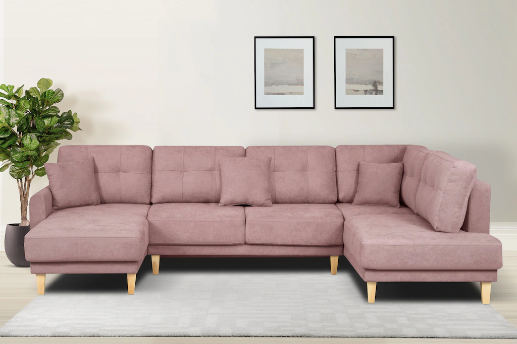 Home affaire Wohnlandschaft "TRIPLO U-Form wahlweise mit Schlaffunktion, B/ günstig online kaufen