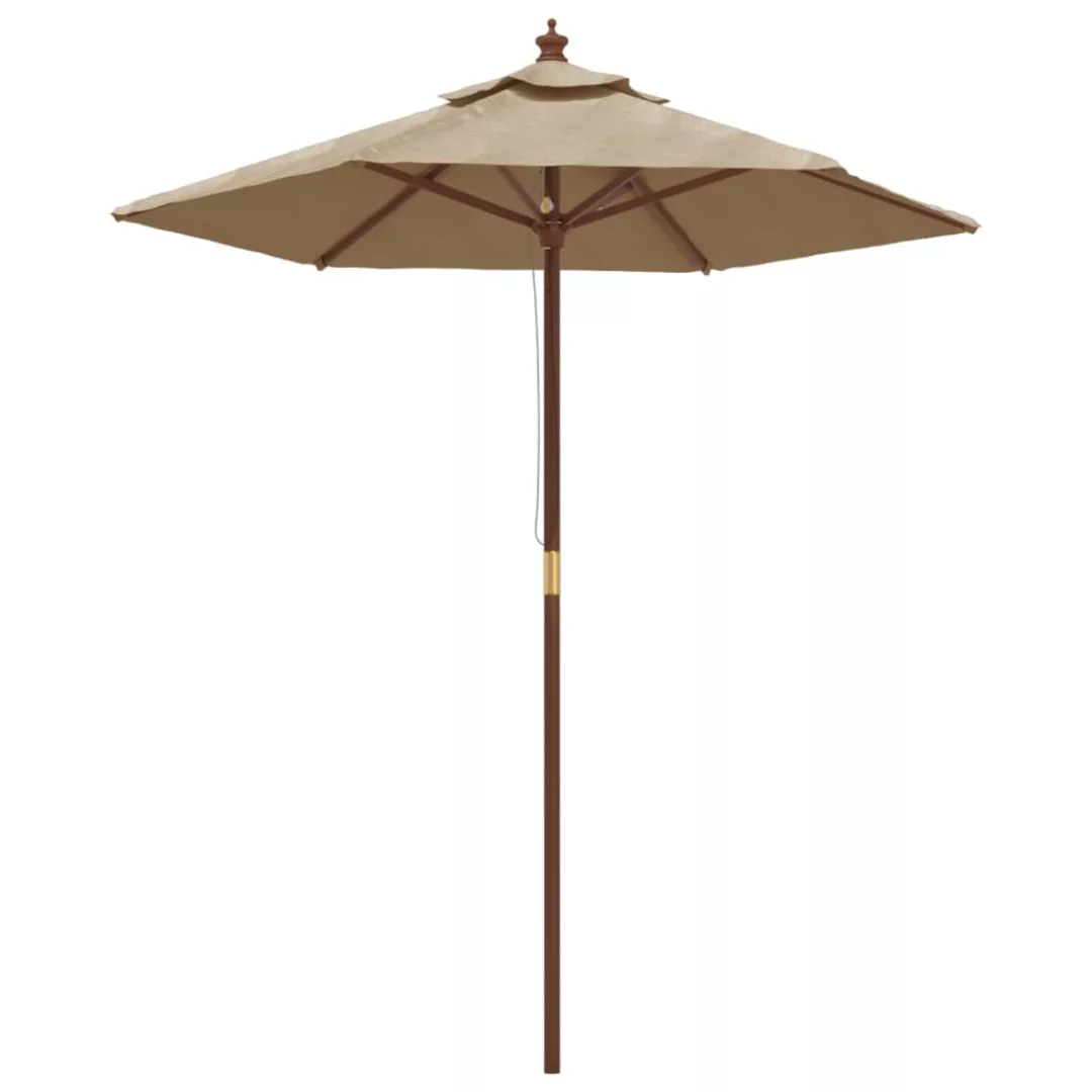 Vidaxl Sonnenschirm Mit Holzmast Taupe 196x231 Cm günstig online kaufen