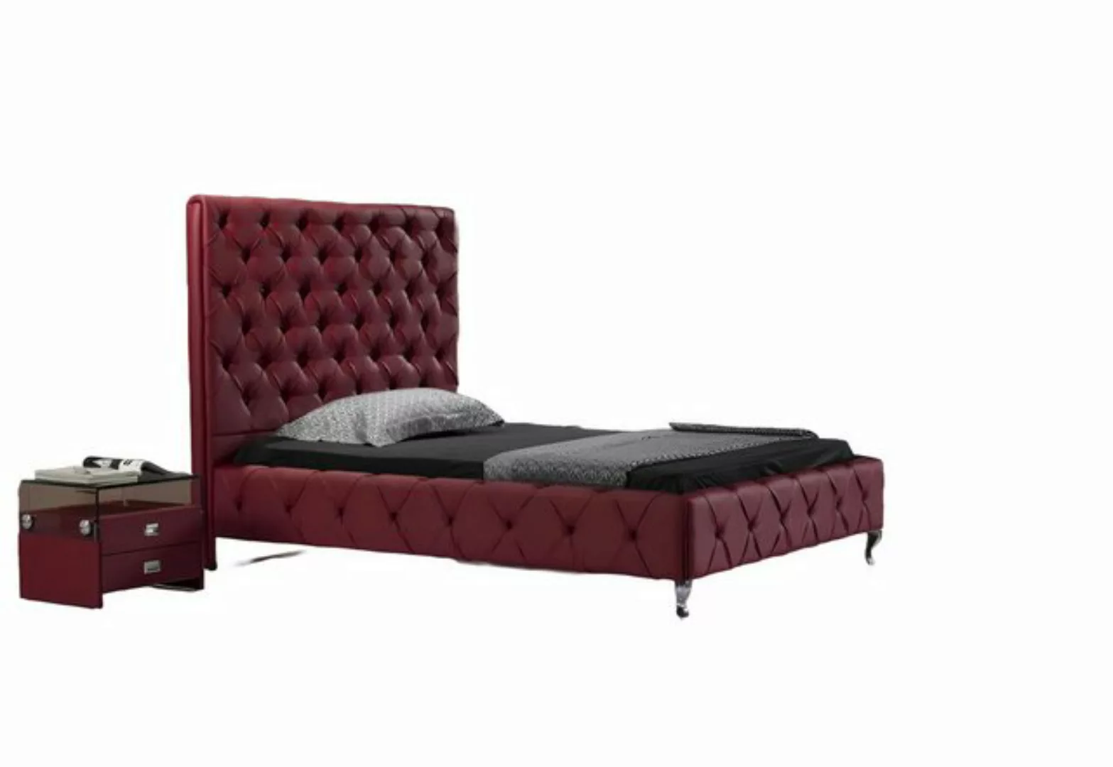 Xlmoebel Bett Exklusives Leder-Doppelbett im Chesterfield-Design für luxuri günstig online kaufen