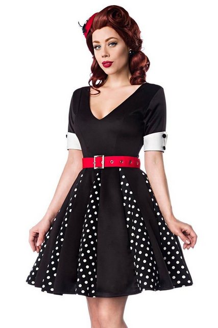 BELSIRA A-Linien-Kleid 50er Jahre Pin Up Rockabilly Kleid Jersey Retrokleid günstig online kaufen