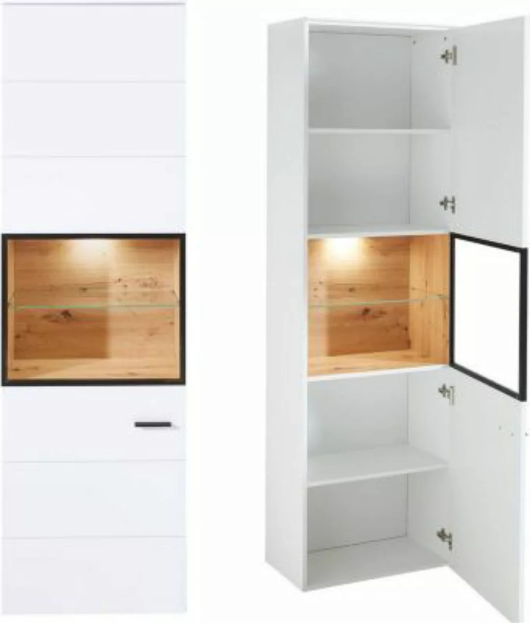Lomadox Vitrine Wohnzimmer inkl. LED-Beleuchtung MADEIRA-36 in weiß superma günstig online kaufen