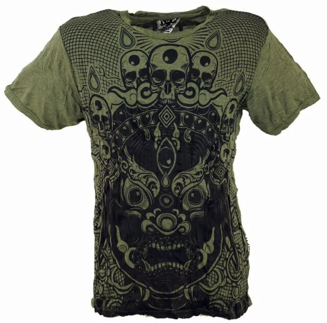 Guru-Shop T-Shirt Sure Herren T-Shirt Dämon - olive Goa Style, Festival, al günstig online kaufen