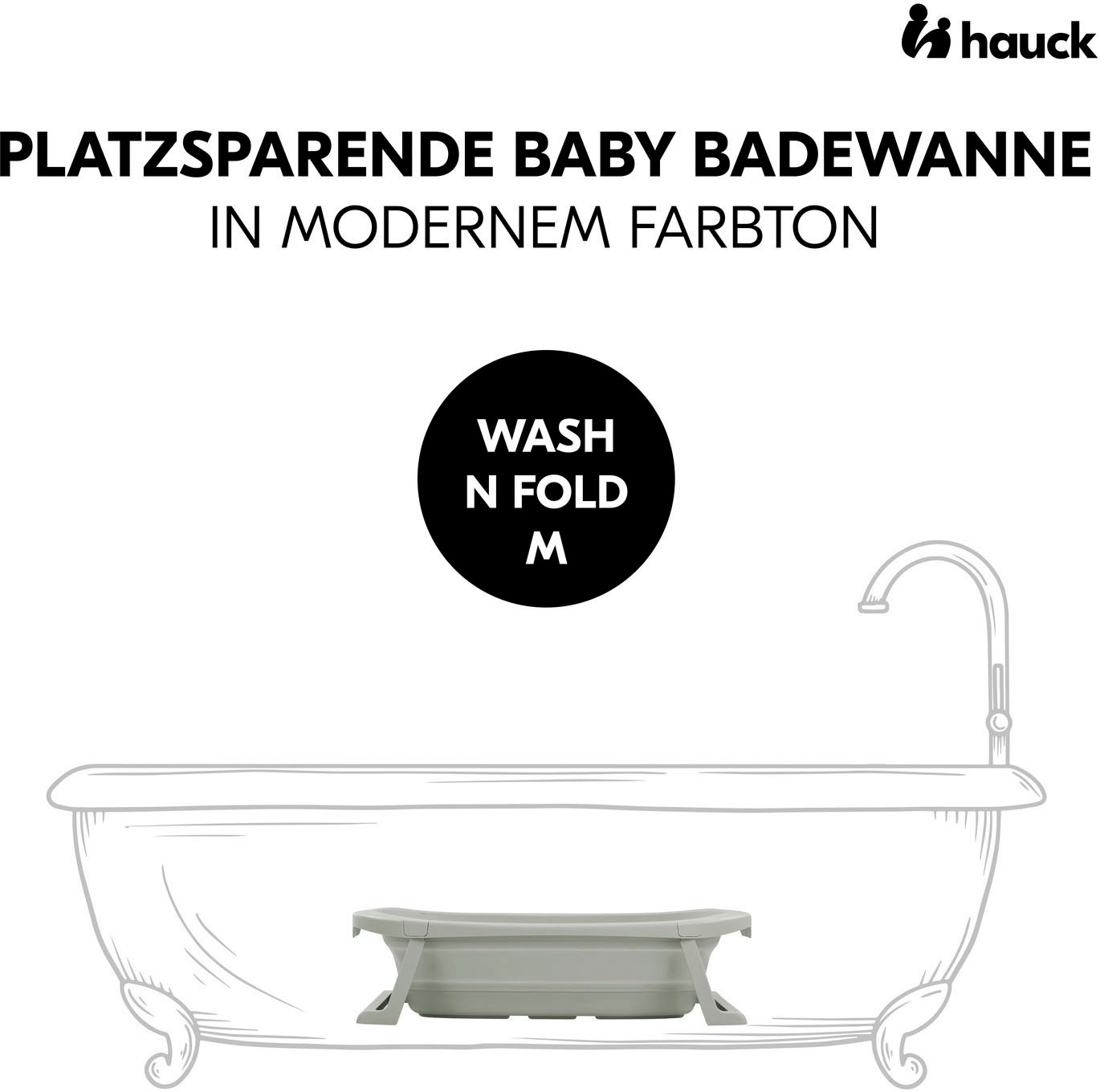 Hauck Babybadewanne »Wash N Fold M, Sage«, Faltbadewanne mit Wassertemperat günstig online kaufen