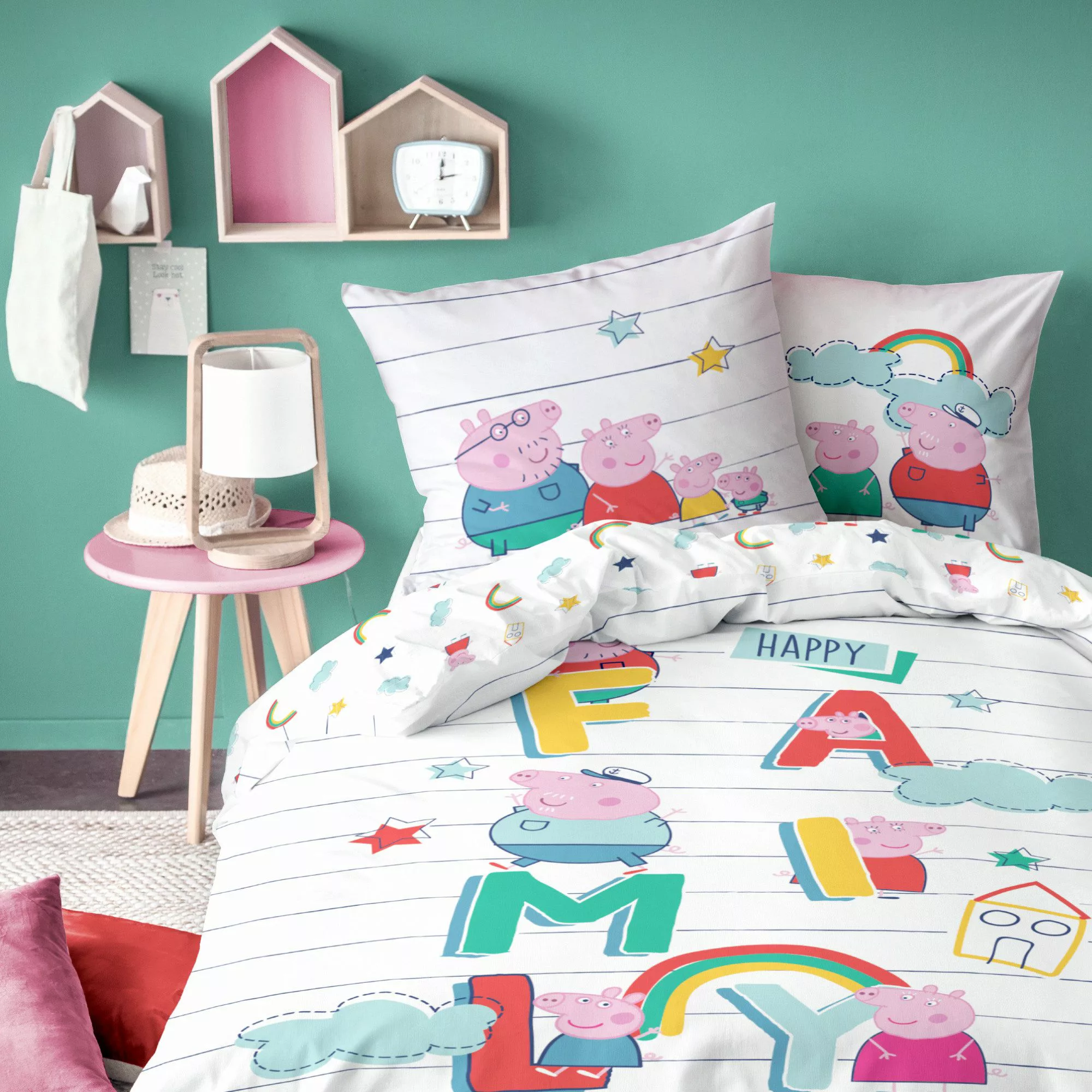 BERONAGE Kinderbettwäsche Peppa Wutz Family Bettwäsche günstig online kaufen