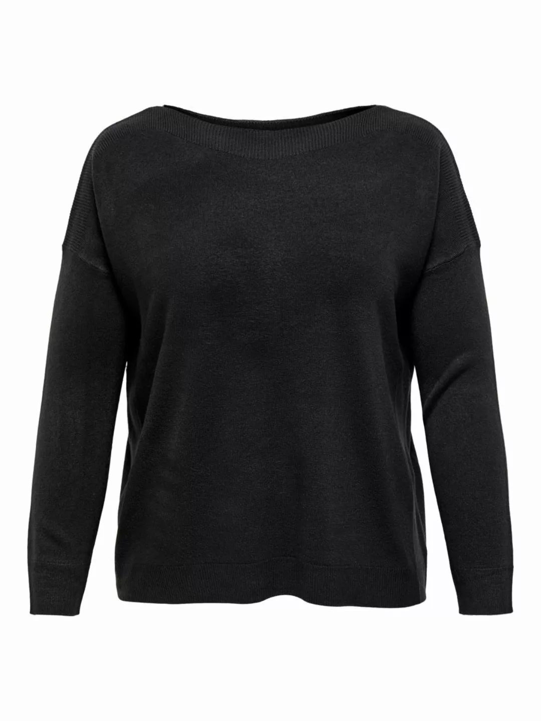 ONLY Curvy U-bootausschnitt Pullover Damen Schwarz günstig online kaufen
