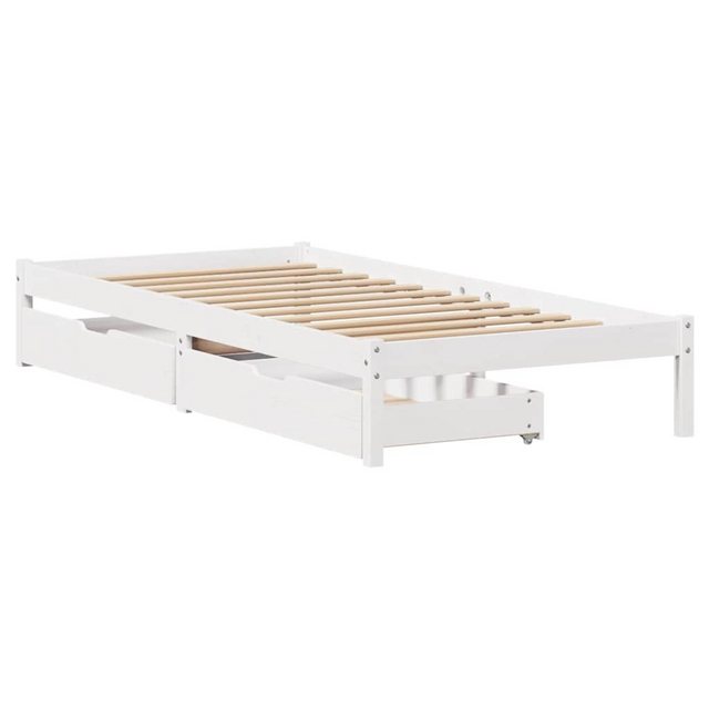 vidaXL Bett Massivholzbett ohne Matratze Weiß 90x200 cm Kiefernholz günstig online kaufen