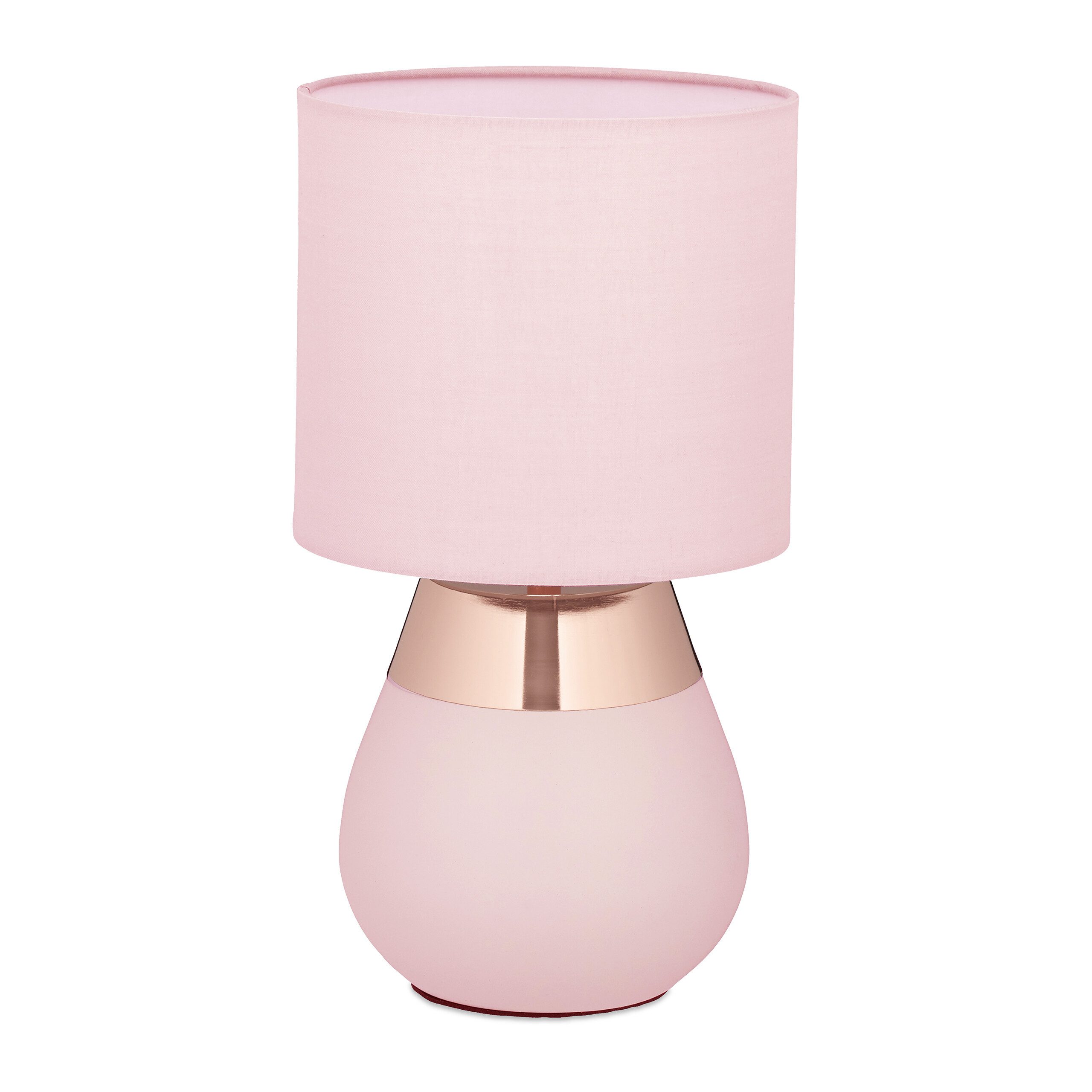relaxdays Nachttischlampe Tischlampe mit Stoffschirm, Ein-/Ausschalter, günstig online kaufen