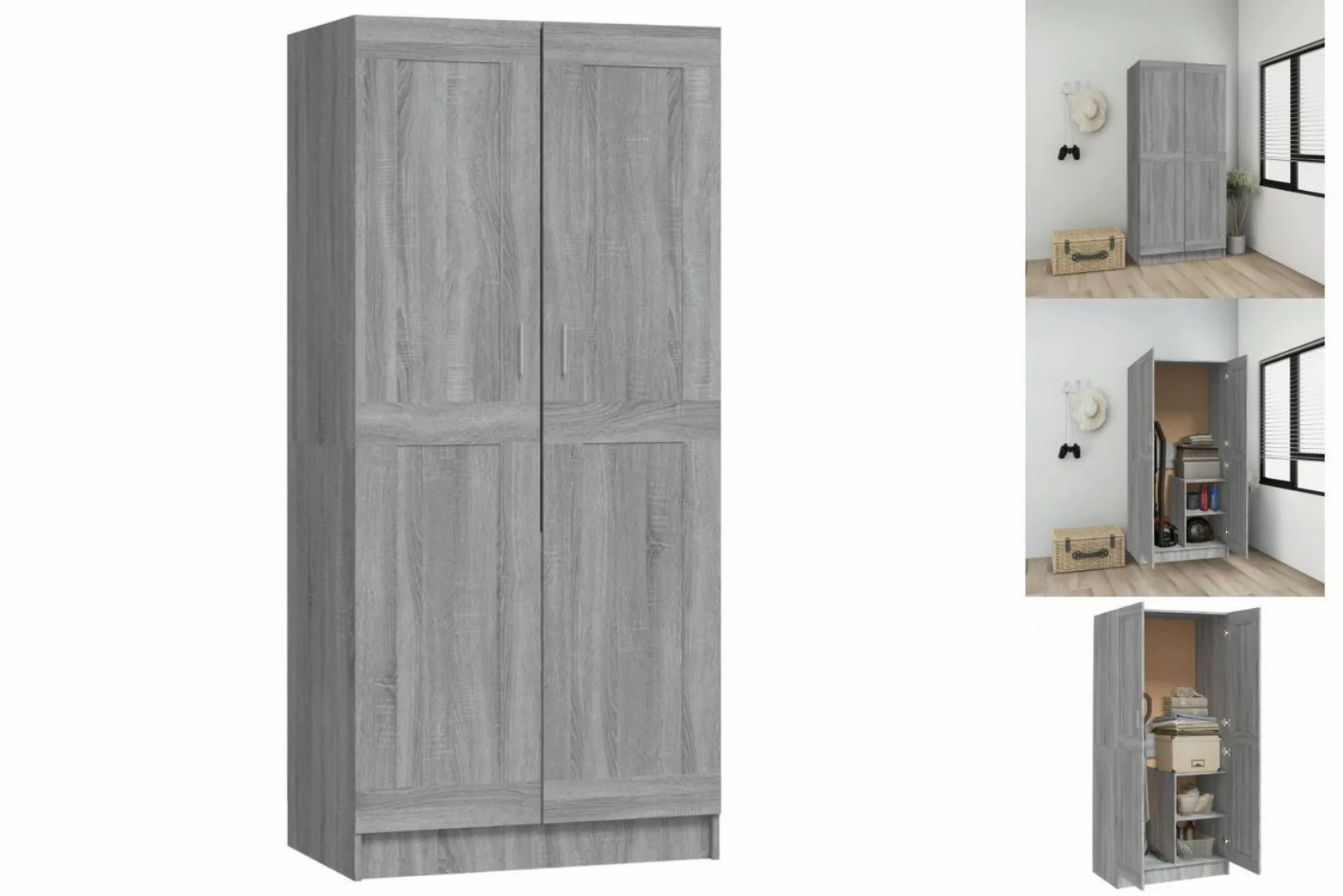 vidaXL Kleiderschrank Kleiderschrank Grau Sonoma 82,5x51,5x180 cm Spanplatt günstig online kaufen