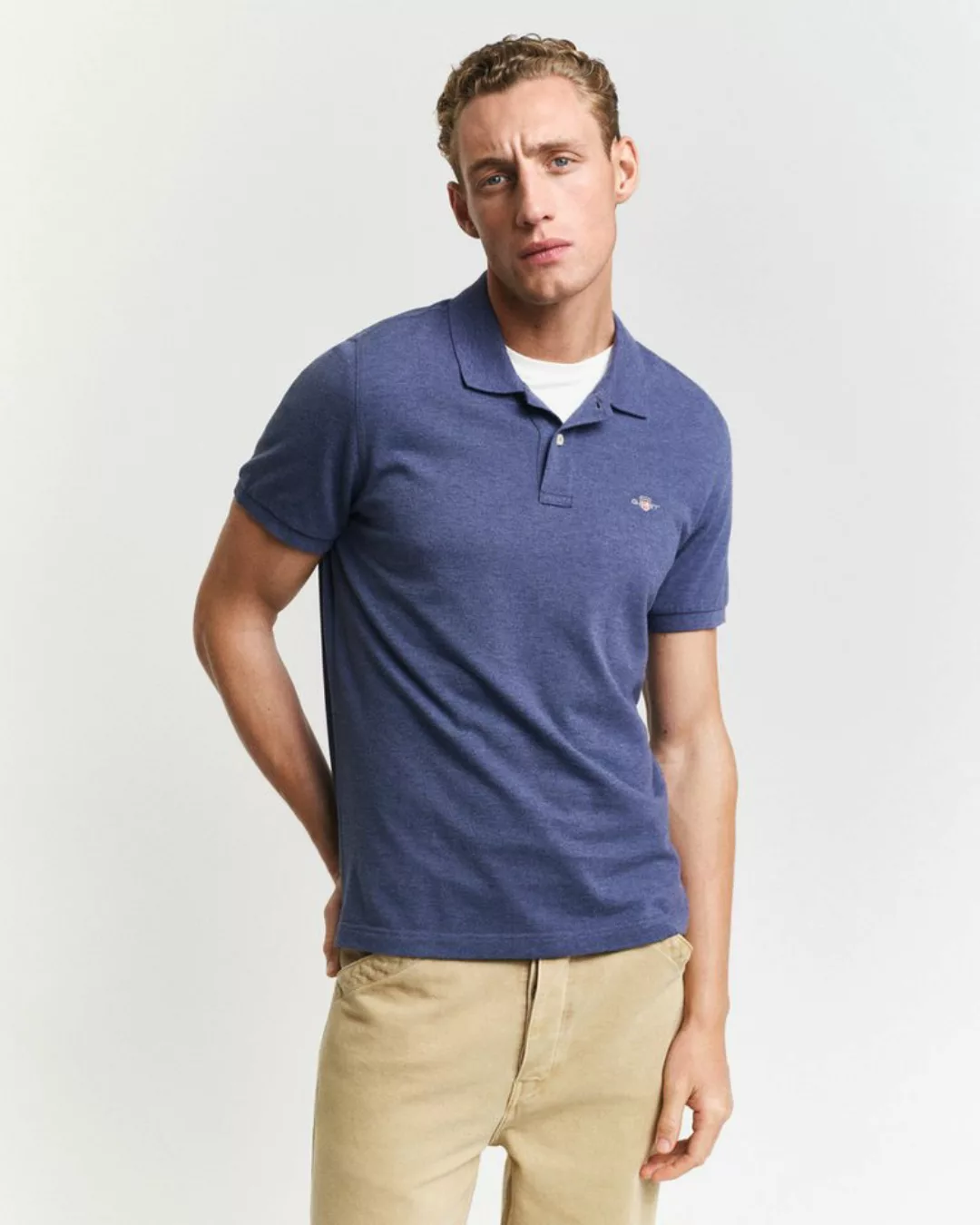 Gant Poloshirt REG SHIELD SS PIQUE POLO mit Logo und Flachstrickkragen 100% günstig online kaufen