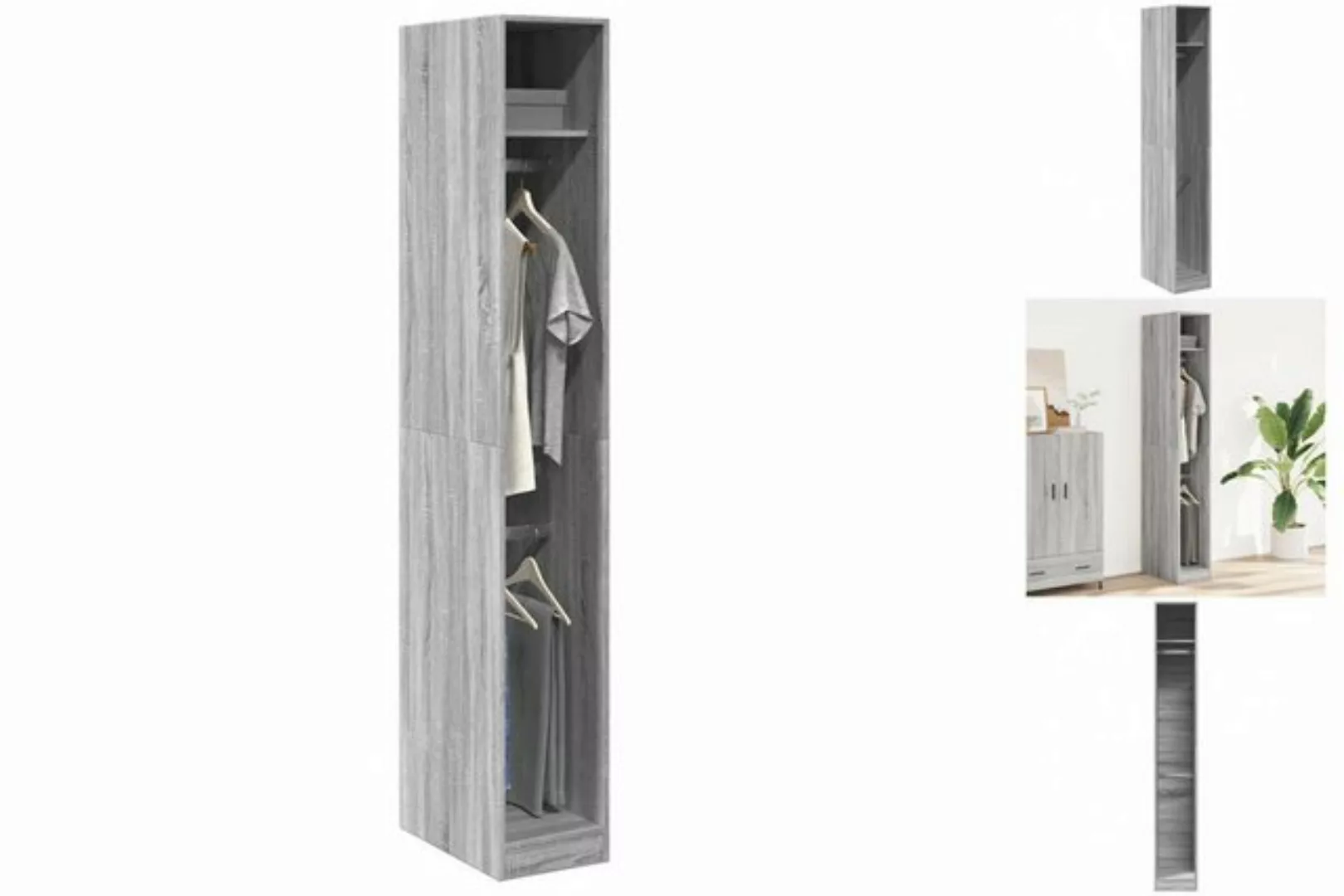 vidaXL Kleiderschrank Kleiderschrank Grau Sonoma 30x50x200 cm Holzwerkstoff günstig online kaufen