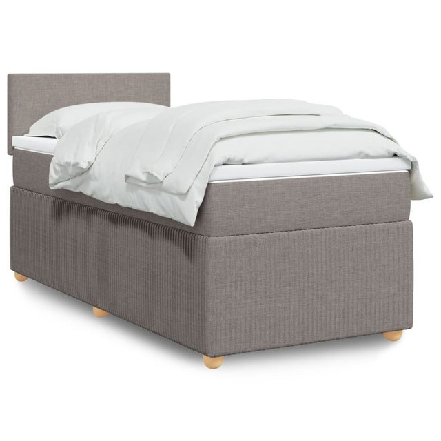 vidaXL Boxspringbett, Boxspringbett mit Matratze Taupe 80x200 cm Stoff günstig online kaufen