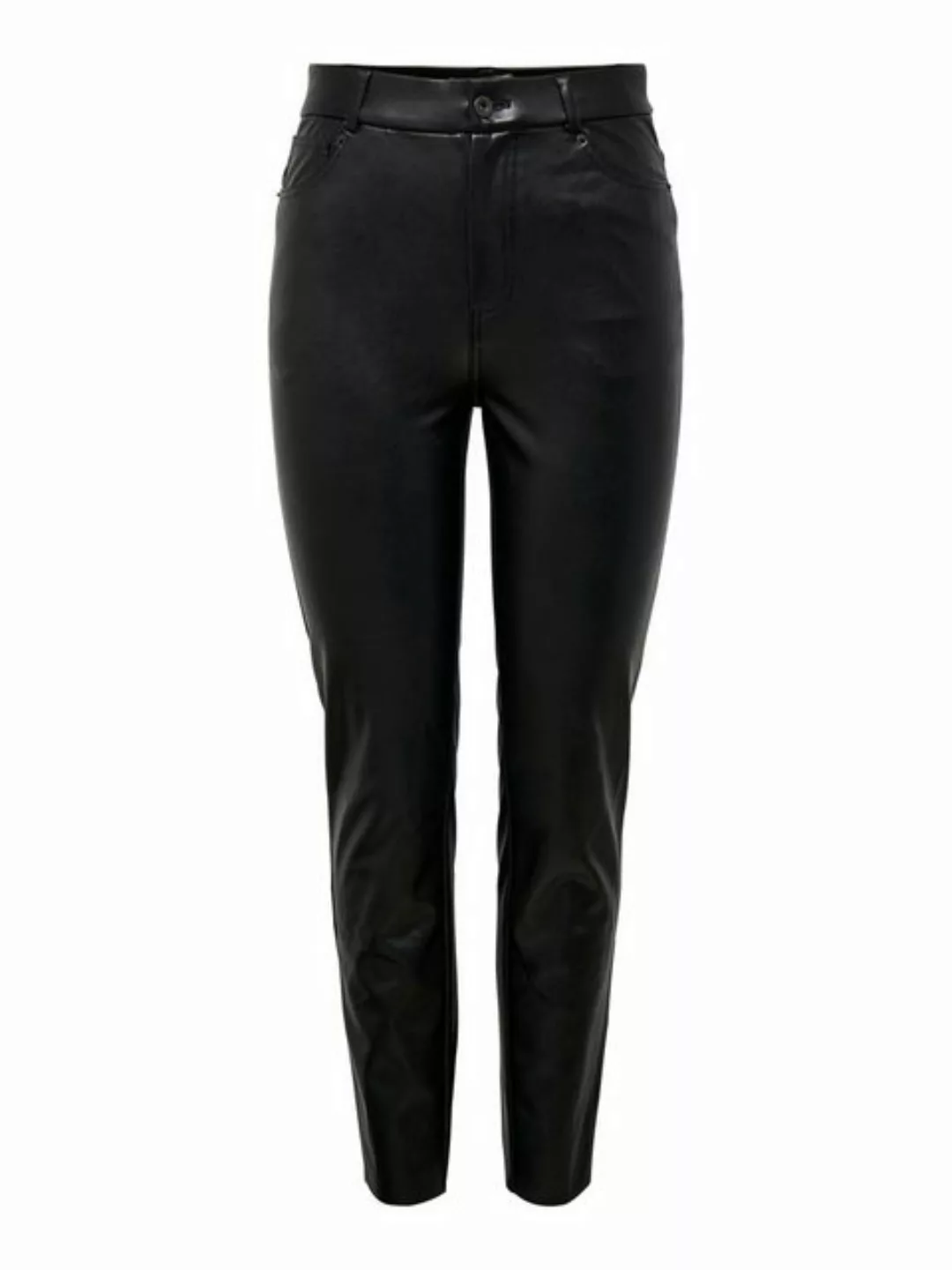 Only Emily High Waist Gerader Knöchel Faux Leather Hose S Black günstig online kaufen