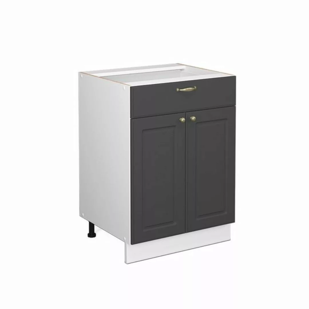 Vicco Midischrank Fame-Line, Anthrazit-Gold/Weiß, 60x81.6cm mit Schublade, günstig online kaufen