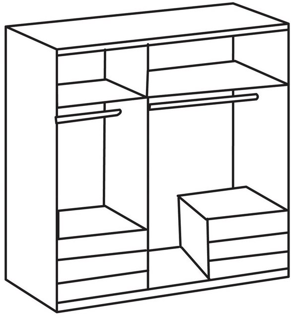 Kleiderschrank 200 cm breit mit Spiegel LEVEL36 A Hellgrau günstig online kaufen