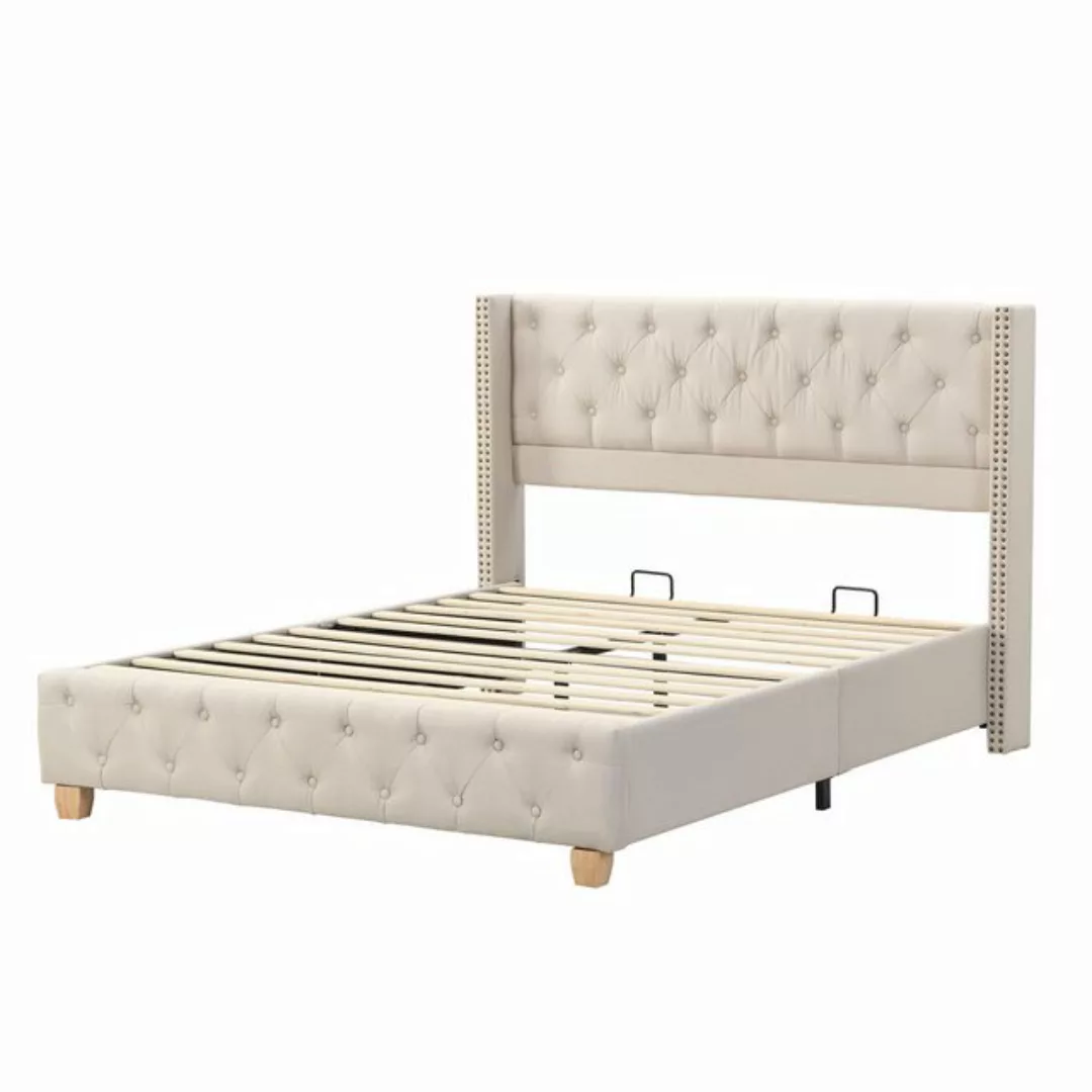 Gotagee Polsterbett Doppelbett Lattenrost Einzelbett Jugendbett Beige Leine günstig online kaufen