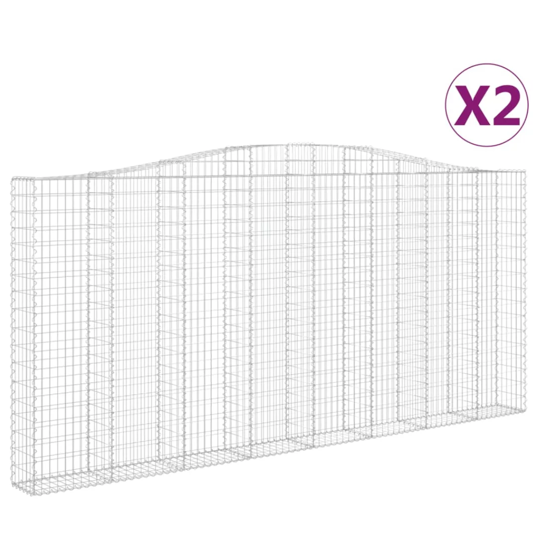 Vidaxl Gabionen Mit Hochbogen 2 Stk. 400x30x180/200cm Verzinktes Eisen günstig online kaufen