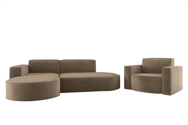 Fun Möbel Polstergarnitur Sofaset Designerecksofa PALMA XS plus Sessel in S günstig online kaufen