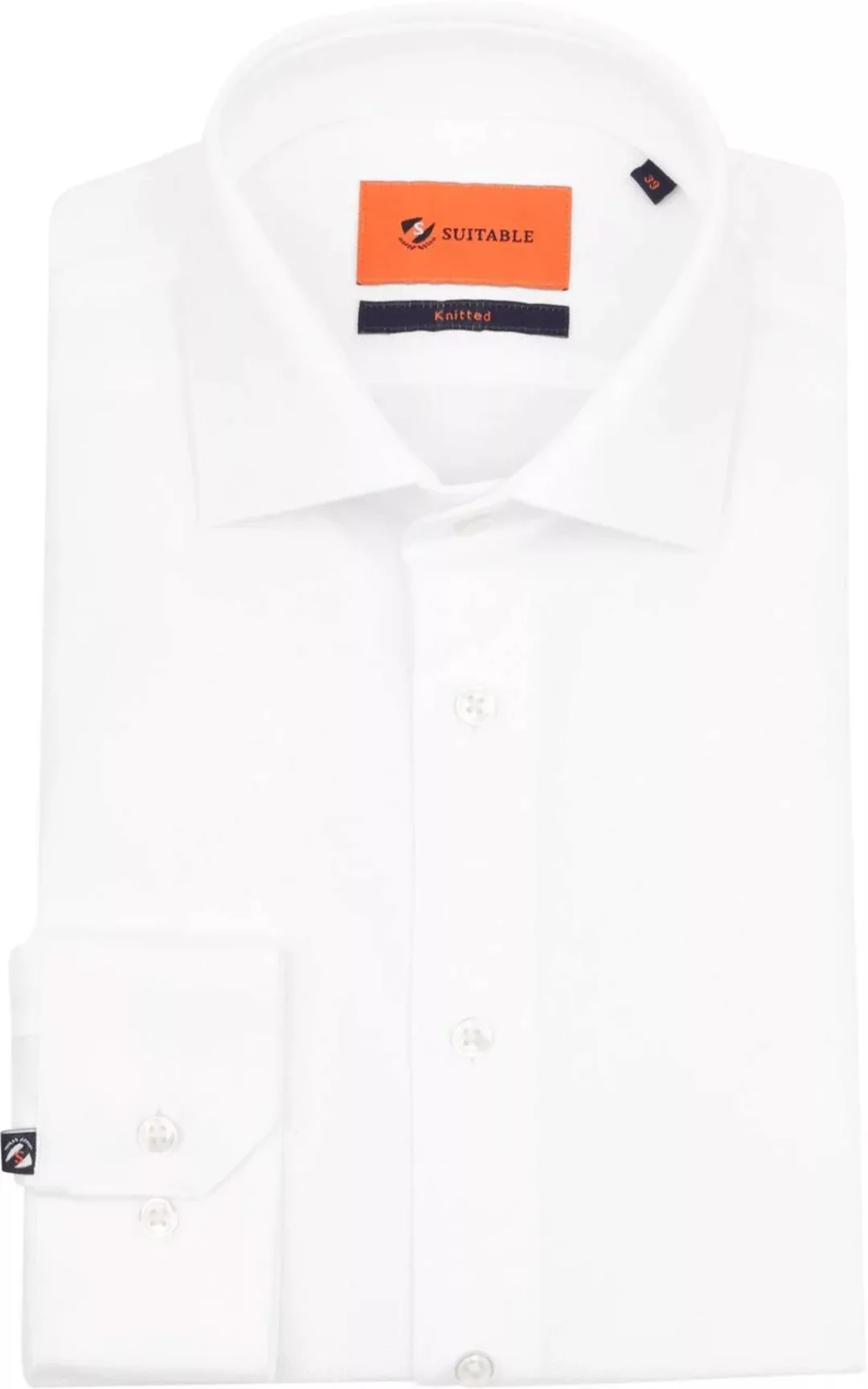 Suitable Hemd Knitted Piqué Weiß - Größe 38 günstig online kaufen