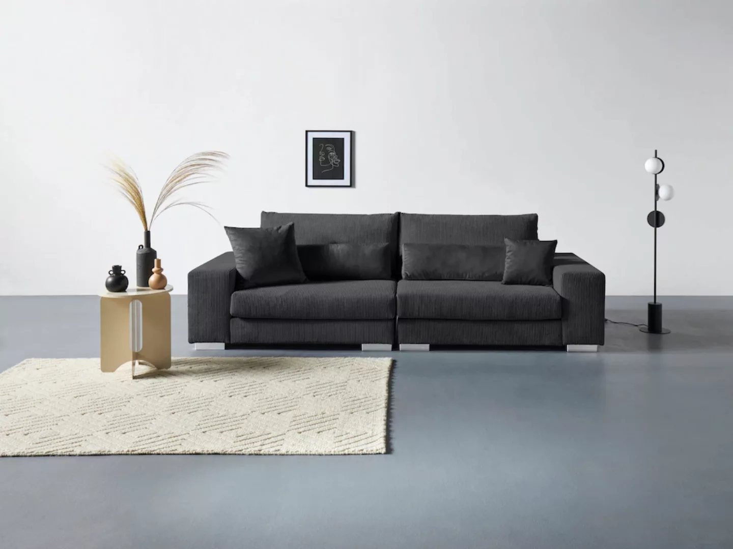 Home affaire Big-Sofa Vasco, Breite 277 cm, inkl. 6-teiliges Kissenset, in günstig online kaufen