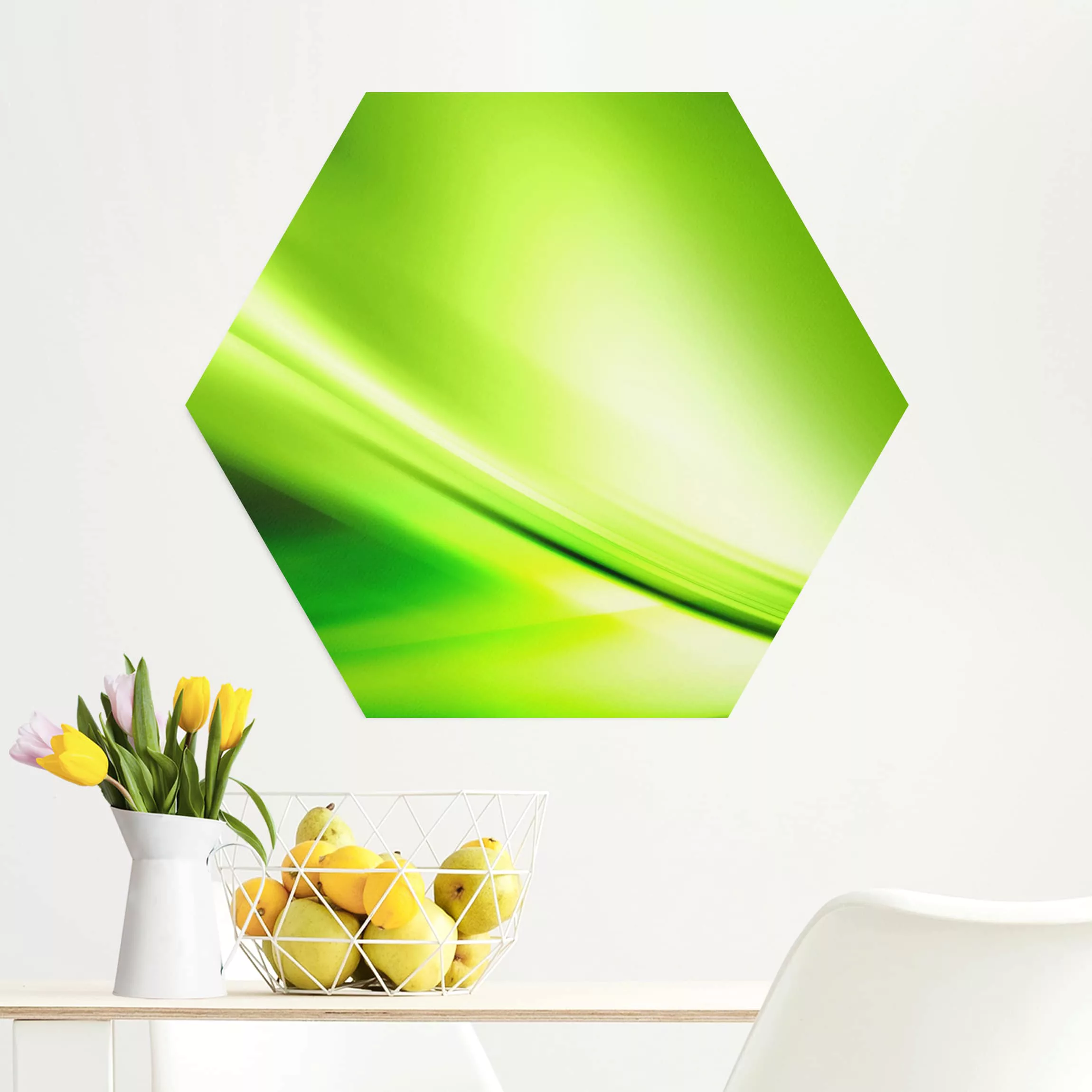 Hexagon-Alu-Dibond Bild Abstrakt Green Valley günstig online kaufen