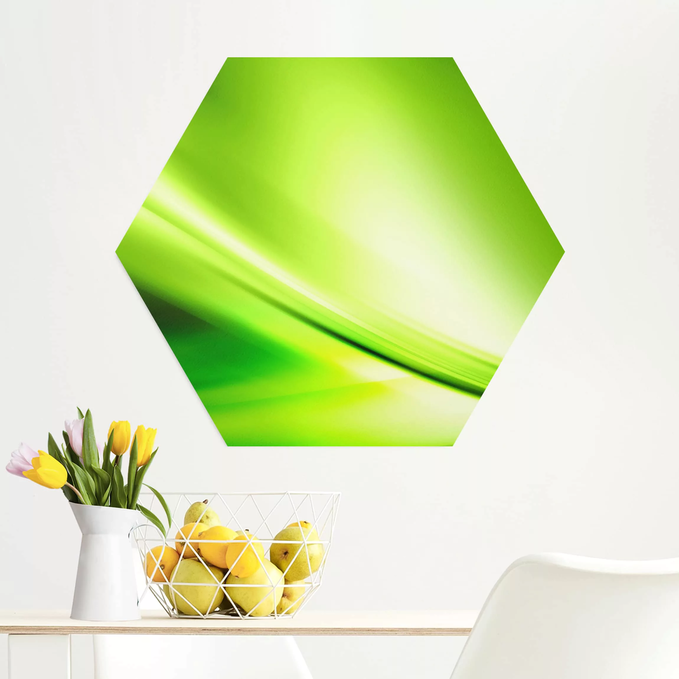 Hexagon-Alu-Dibond Bild Green Valley günstig online kaufen