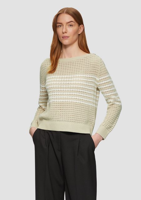 s.Oliver BLACK LABEL Strickpullover Pullover aus leichtem Lochstrick mit de günstig online kaufen