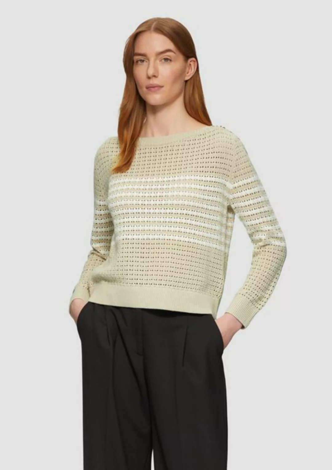 s.Oliver BLACK LABEL Strickpullover Pullover aus leichtem Lochstrick mit de günstig online kaufen