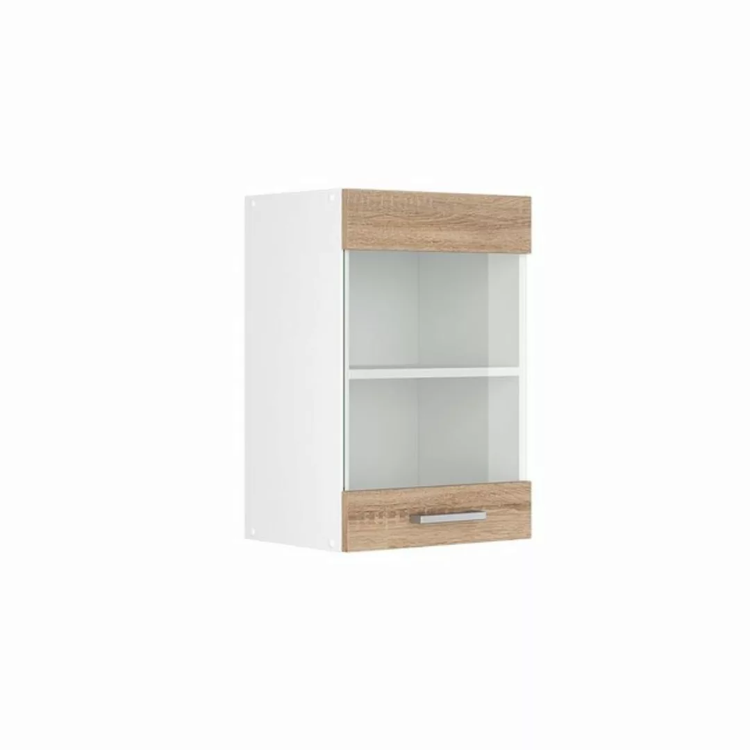 Vicco Glashängeschrank R-Line, Sonoma/Weiß, 40 cm günstig online kaufen