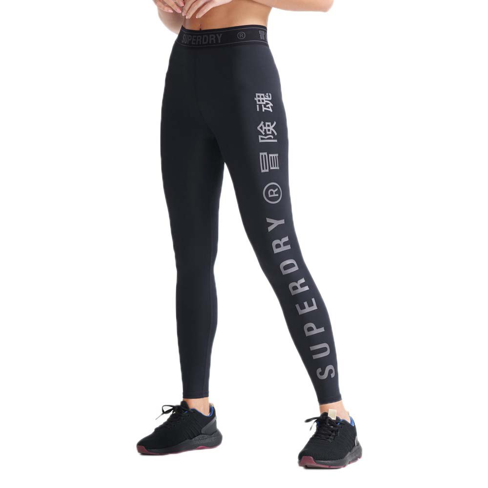 Superdry Training Elastic Leggings L Matte Black günstig online kaufen