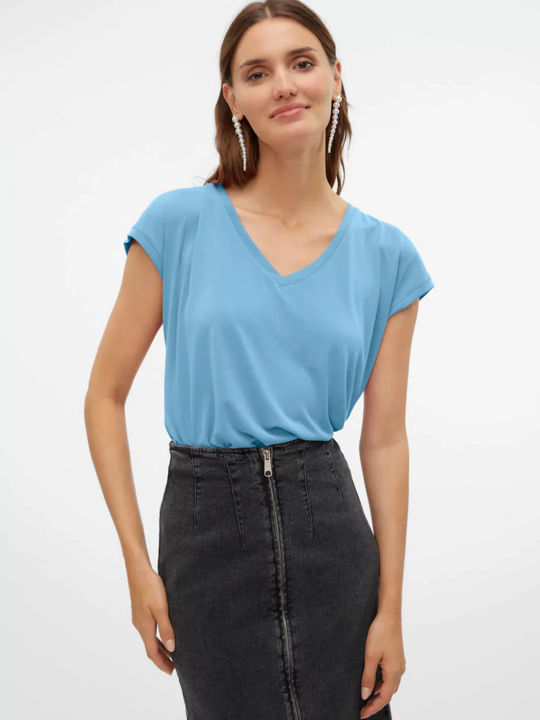 Vero Moda V-Shirt "VMFILLI SS V-NECK TEE GA NOOS" günstig online kaufen