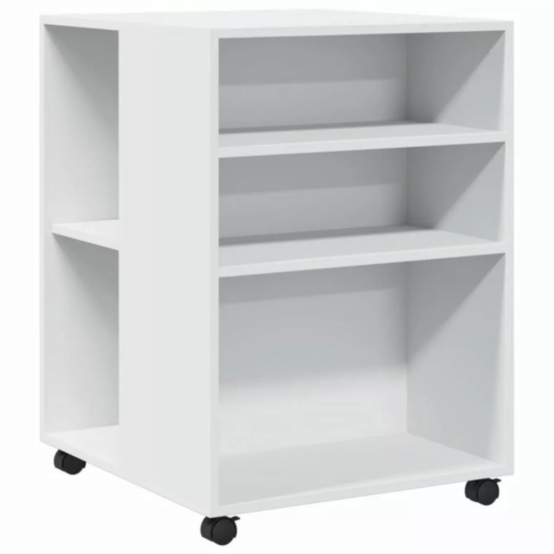 vidaXL Aktenschrank Beistelltisch mit Rollen Weiß 55x60x78 cm Holzwerkstoff günstig online kaufen