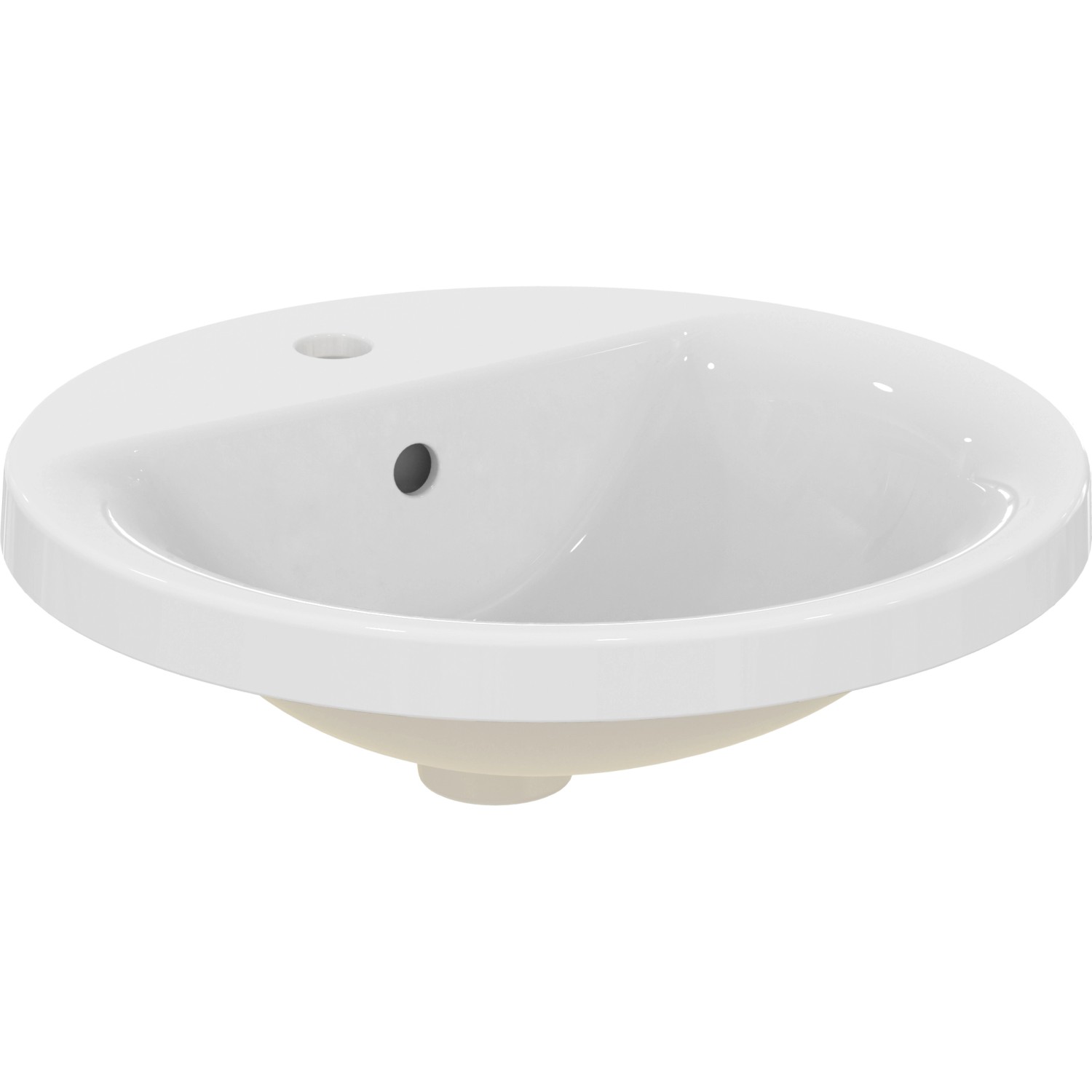 Ideal Standard Einbauwaschtisch Connect Ø 48 cm 1 Hahnloch mit Überlauf Wei günstig online kaufen