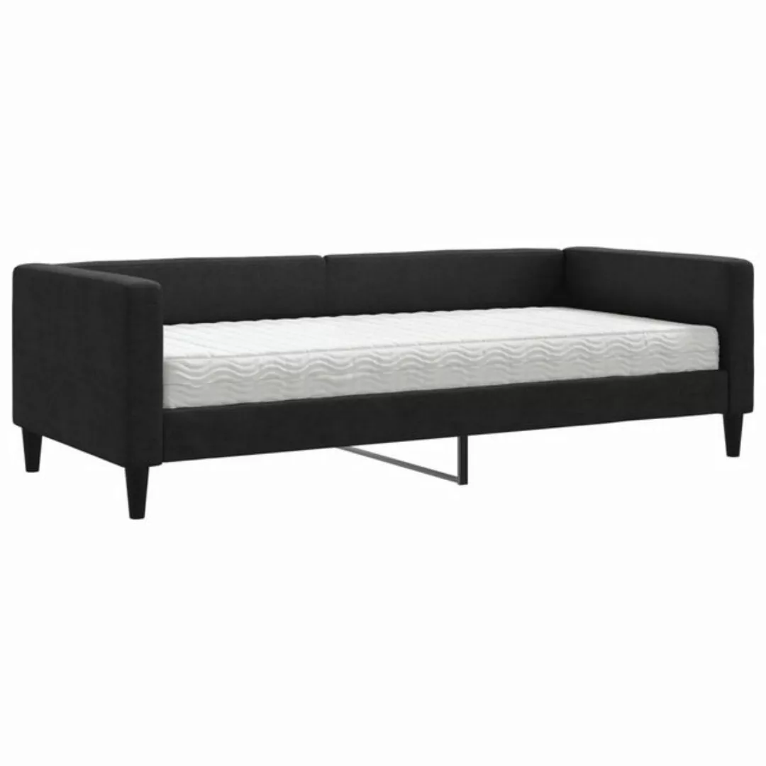 vidaXL Bett Tagesbett mit Matratze Schwarz 90x190 cm Stoff günstig online kaufen