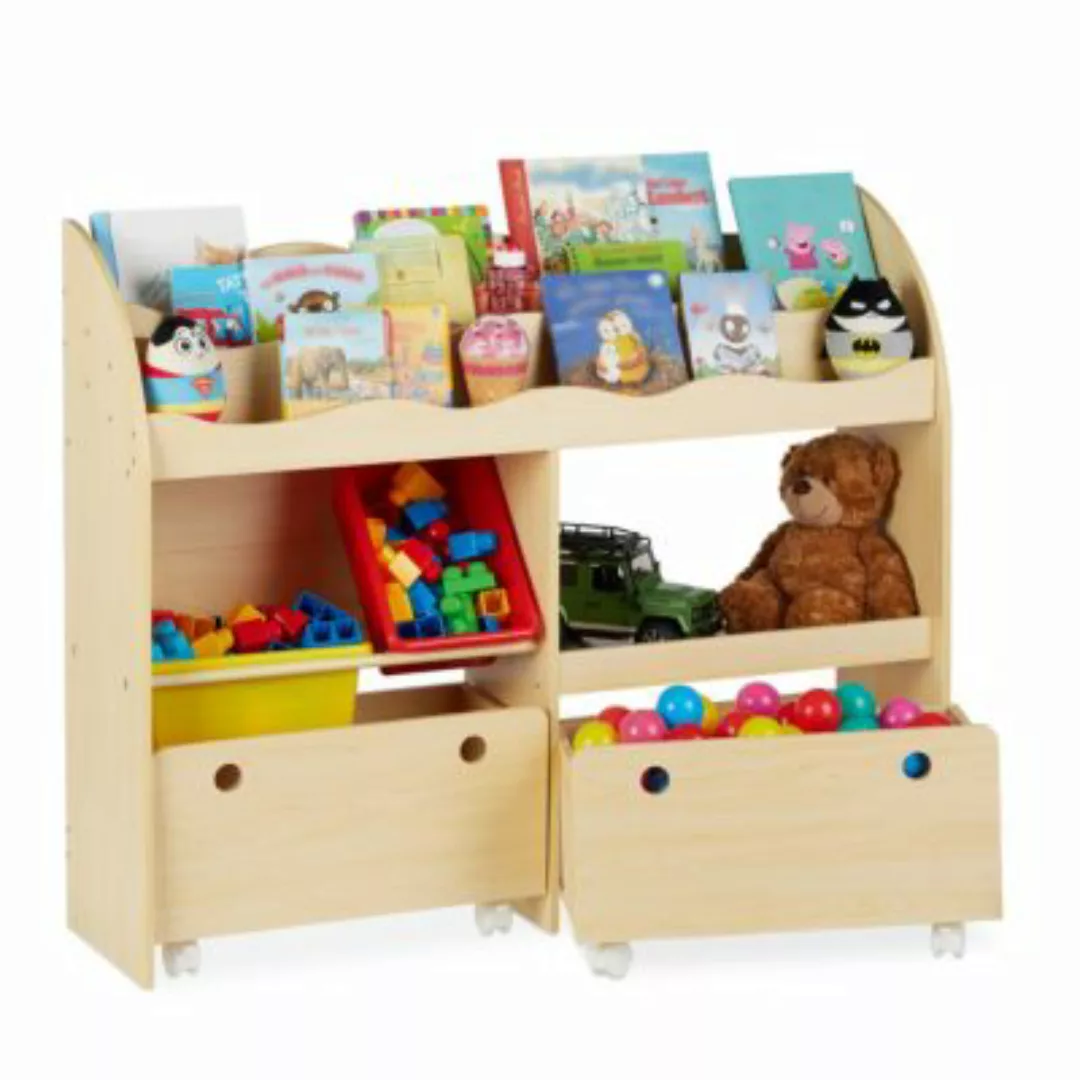 relaxdays Kinderregal Spielzeug beige  Kinder günstig online kaufen