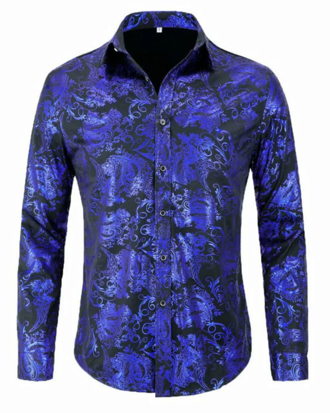 Allthemen Langarmhemd Herren Jacquard Freizeithemd für Party günstig online kaufen