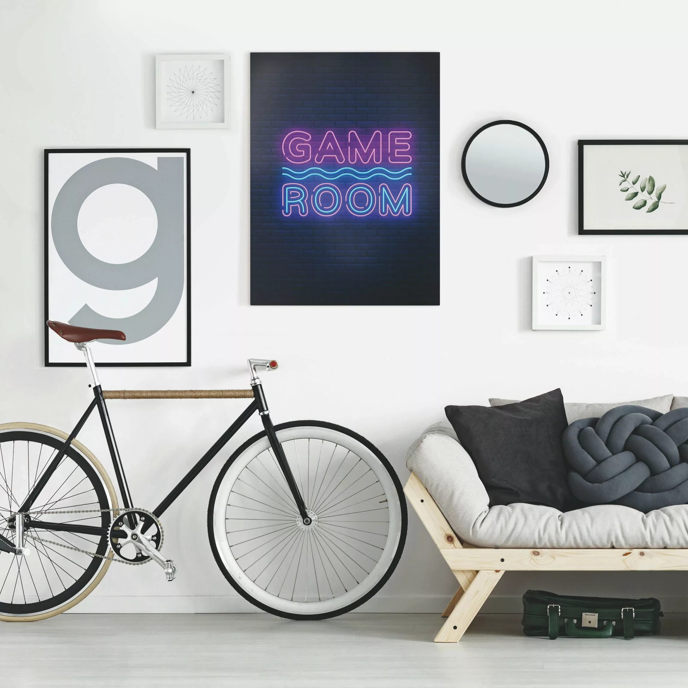 Leinwandbild Neon Schrift Game Room günstig online kaufen